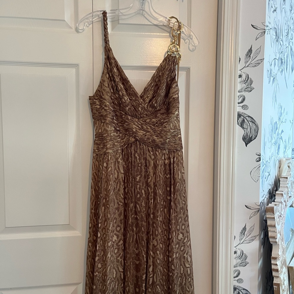 BCBGMaxAzria Christmas maxi leopard Dress